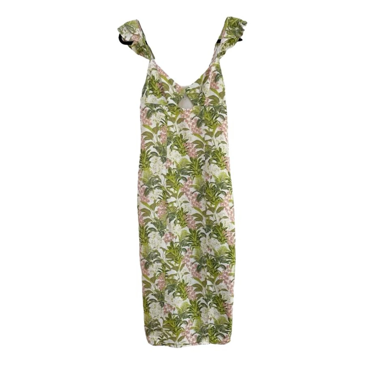 Pre-owned Cami Nyc Linen Mid-length Dress In Green