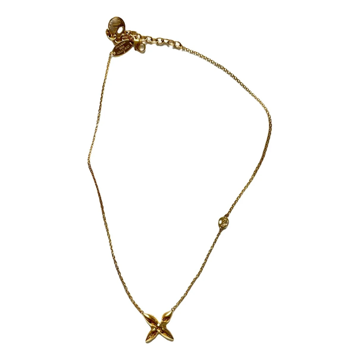 Pre-owned Louis Vuitton Monogram Necklace In Gold