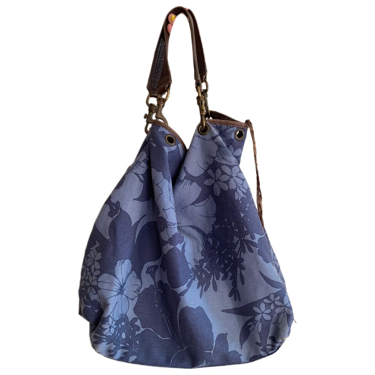 Pre-owned Miu Miu Cloth Handbag In Blue