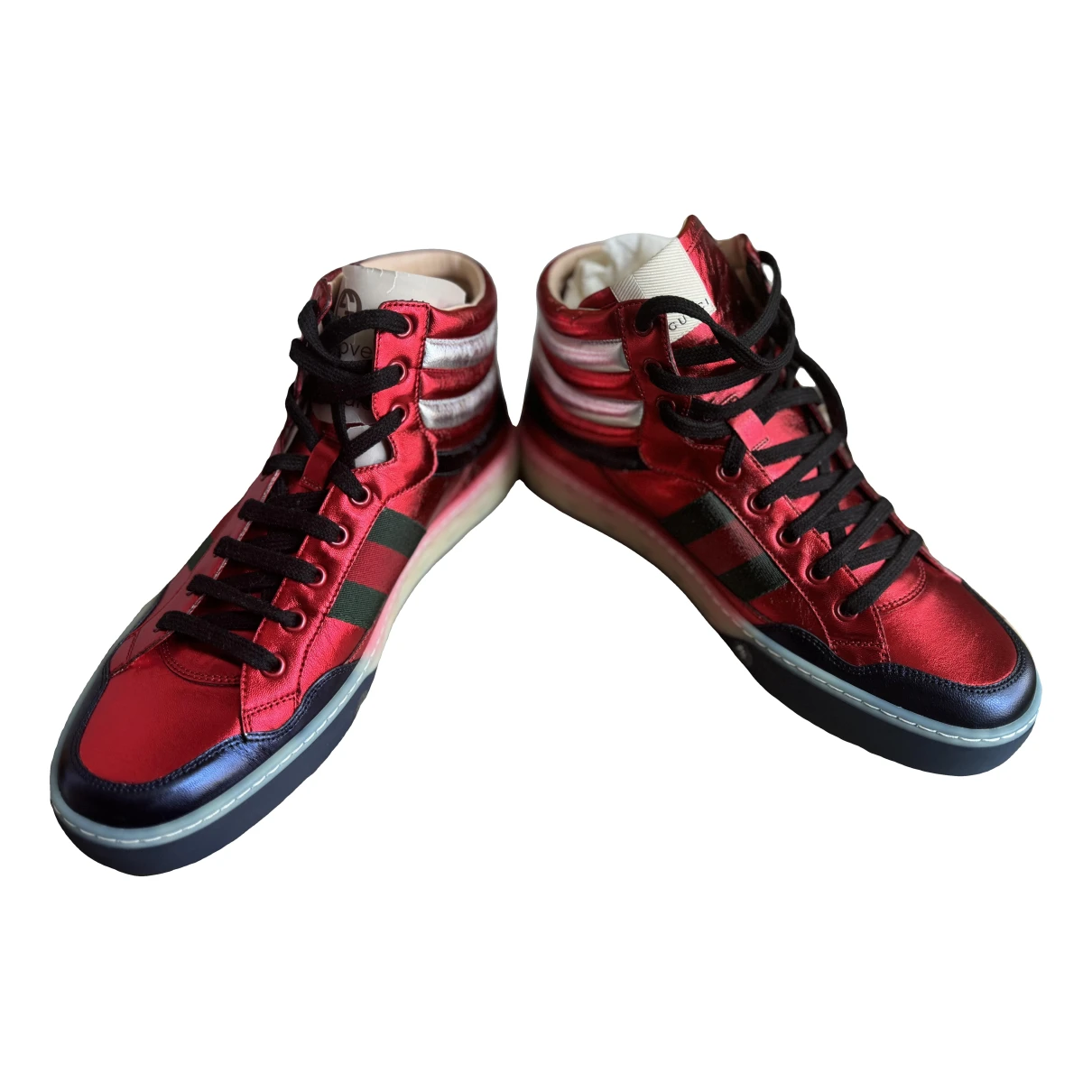 Pre-owned Gucci Leather Lace Ups In Red