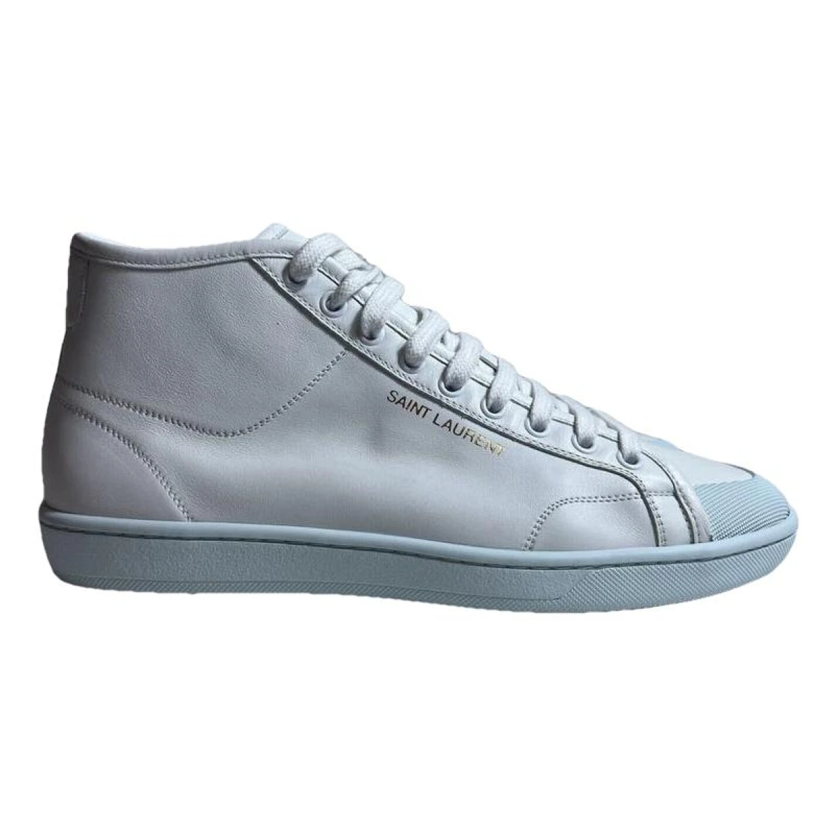 Pre-owned Saint Laurent Leather High Trainers In White