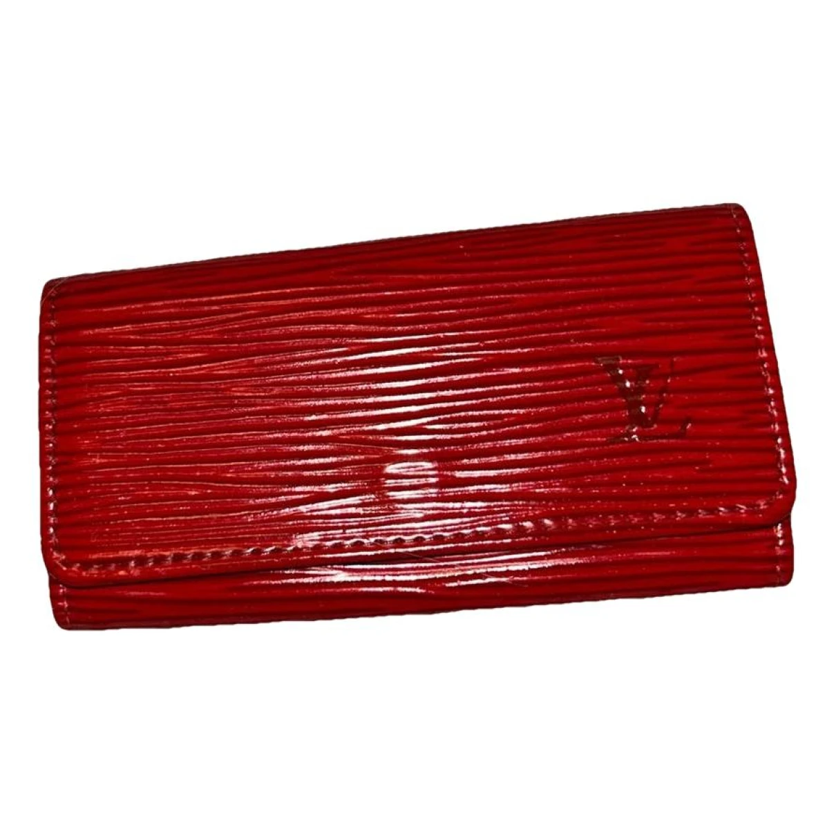 Pre-owned Louis Vuitton Patent Leather Key Ring In Red