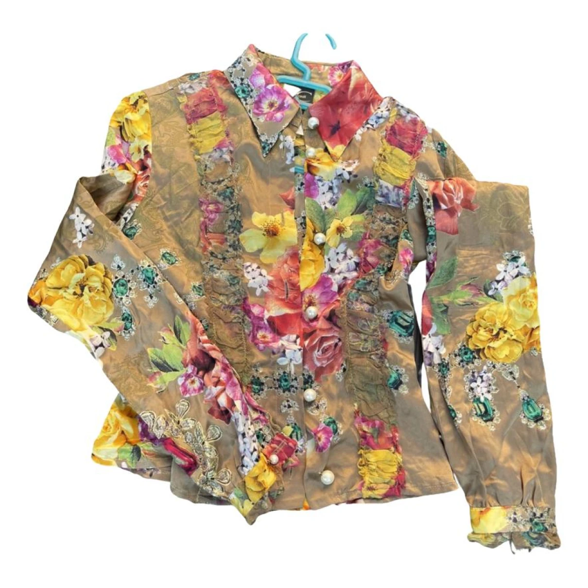 Pre-owned Roberto Cavalli Silk Shirt In Multicolour