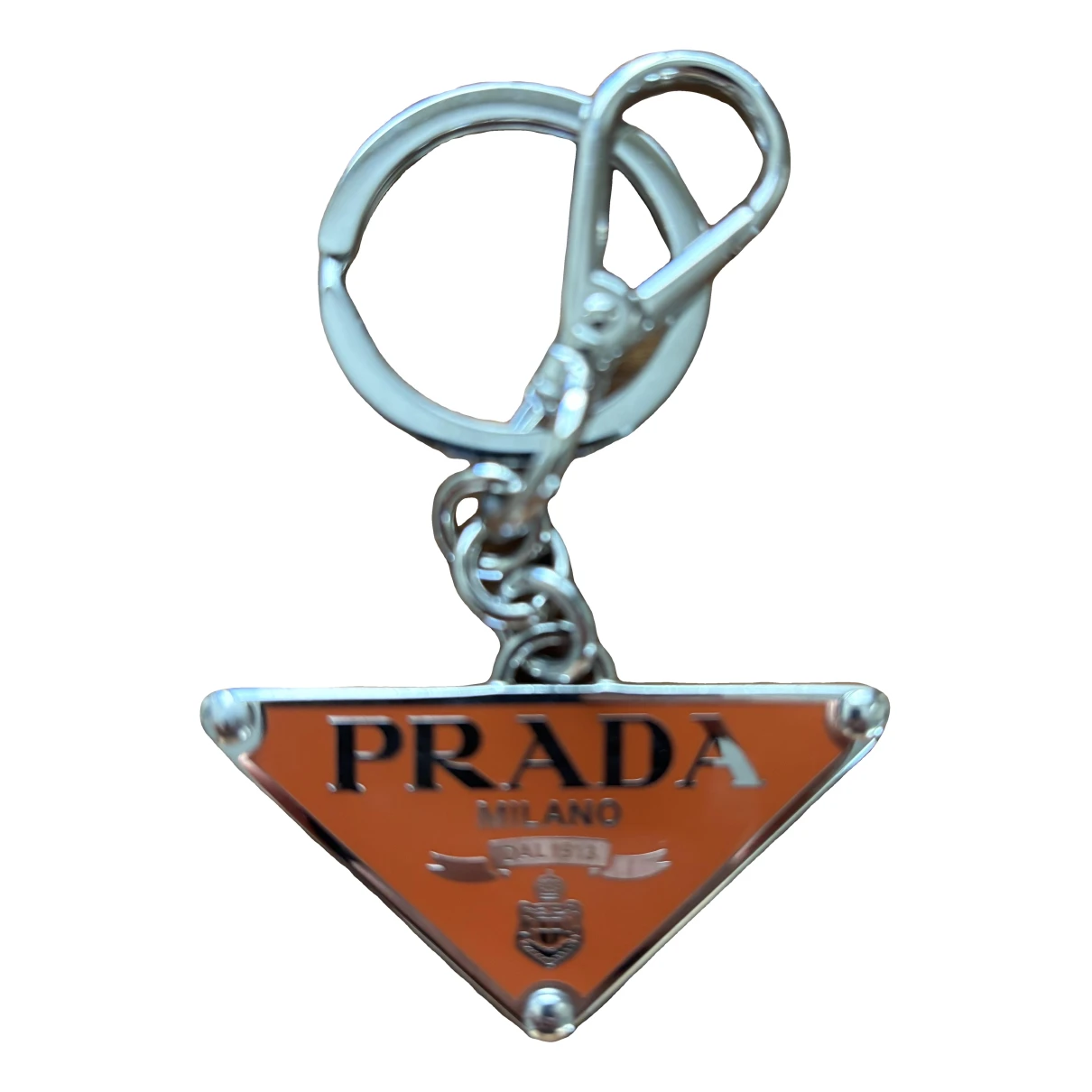 Pre-owned Prada Key Ring In Orange