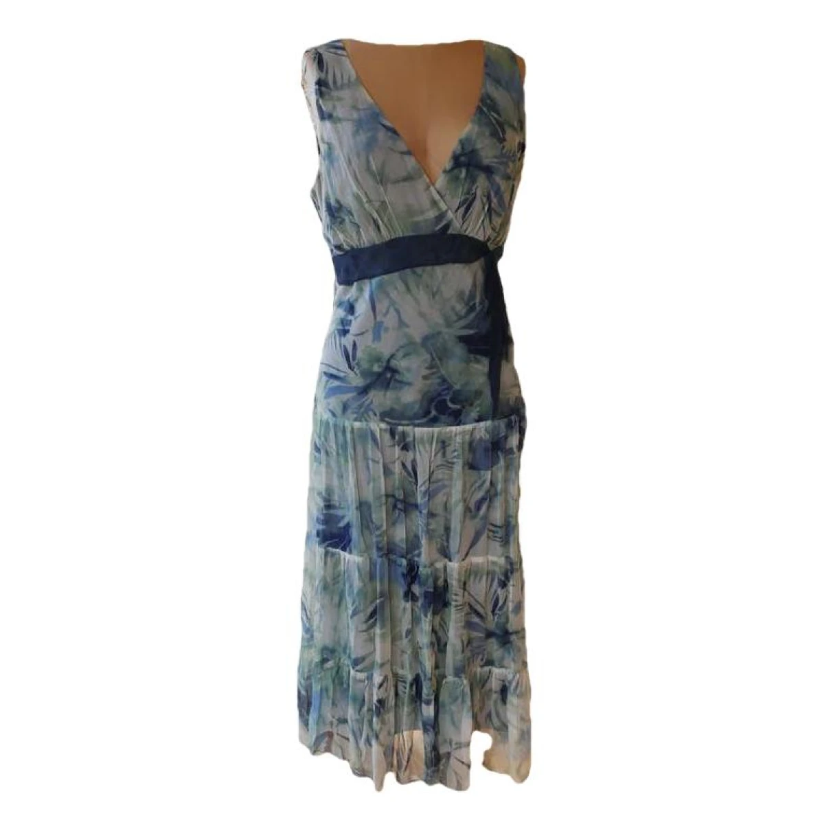Pre-owned American Vintage Silk Mid-length Dress In Blue