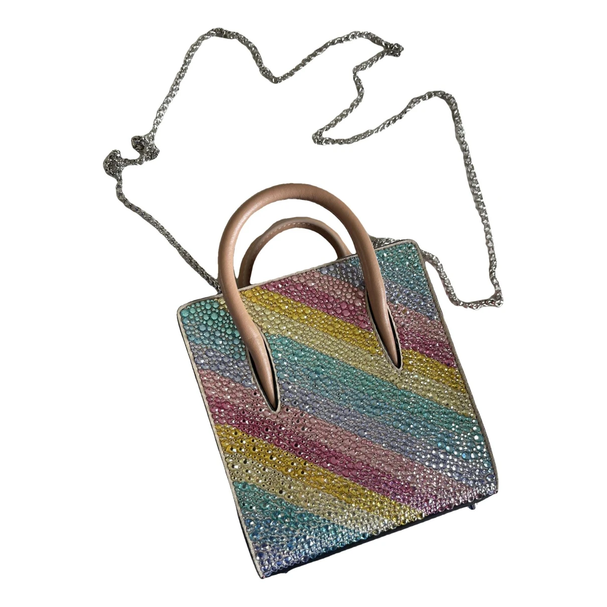 Pre-owned Christian Louboutin Paloma Leather Mini Bag In Multicolour