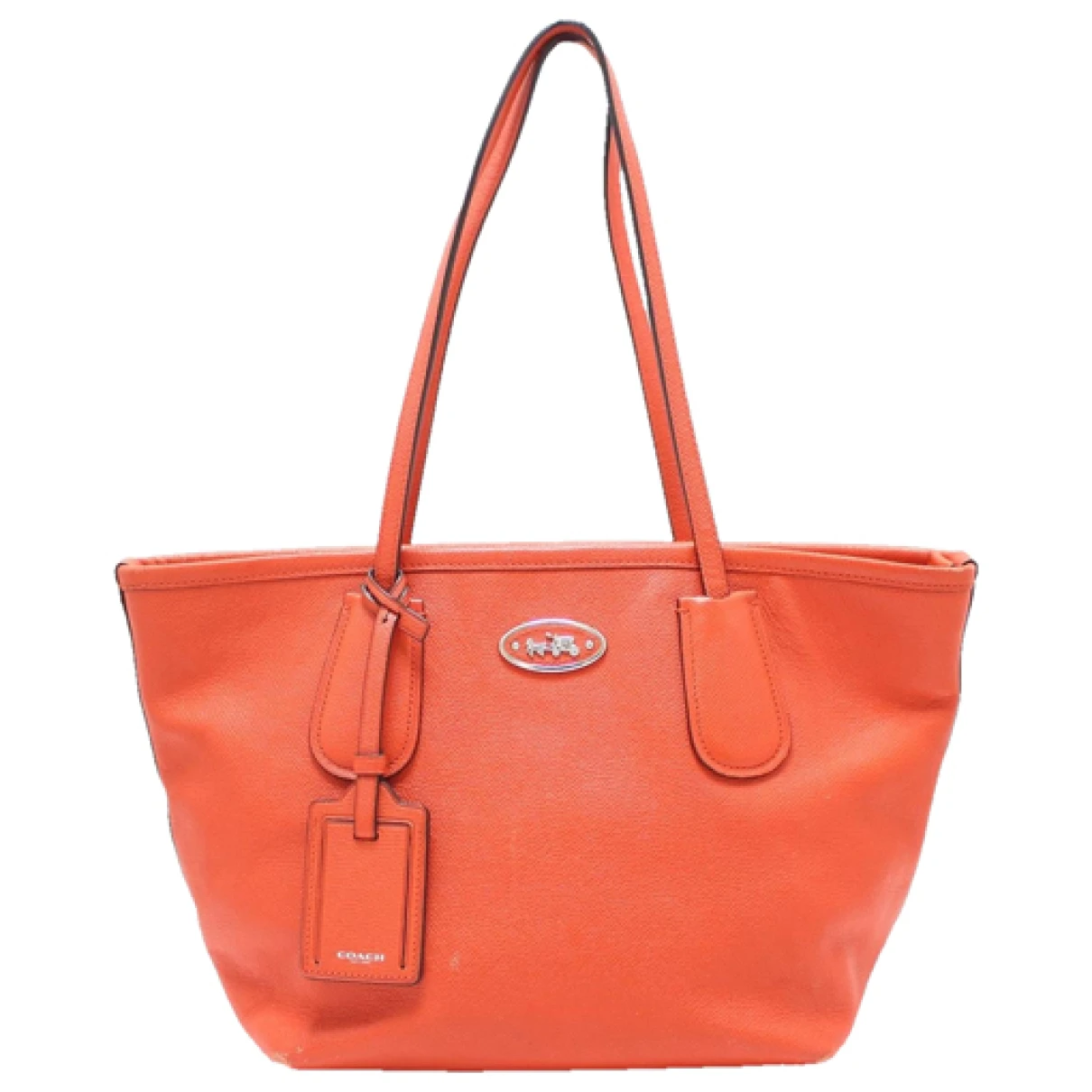 Pre-owned Coach Leather Tote In Orange