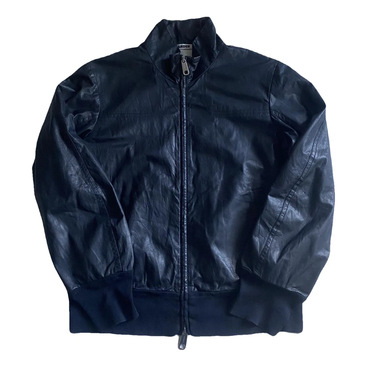 Pre-owned Jil Sander Leather Jacket In Navy