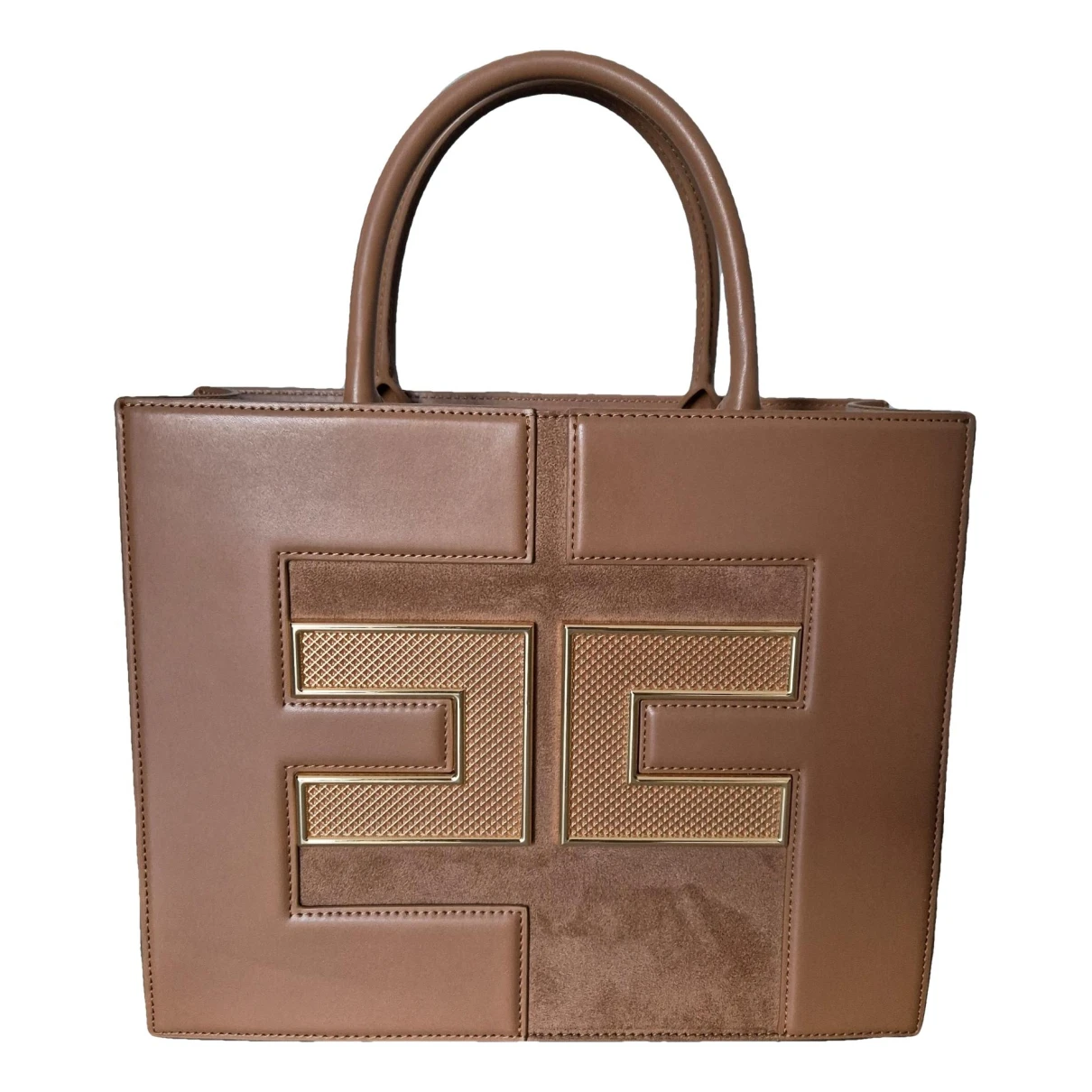 Pre-owned Elisabetta Franchi Leather Handbag In Camel