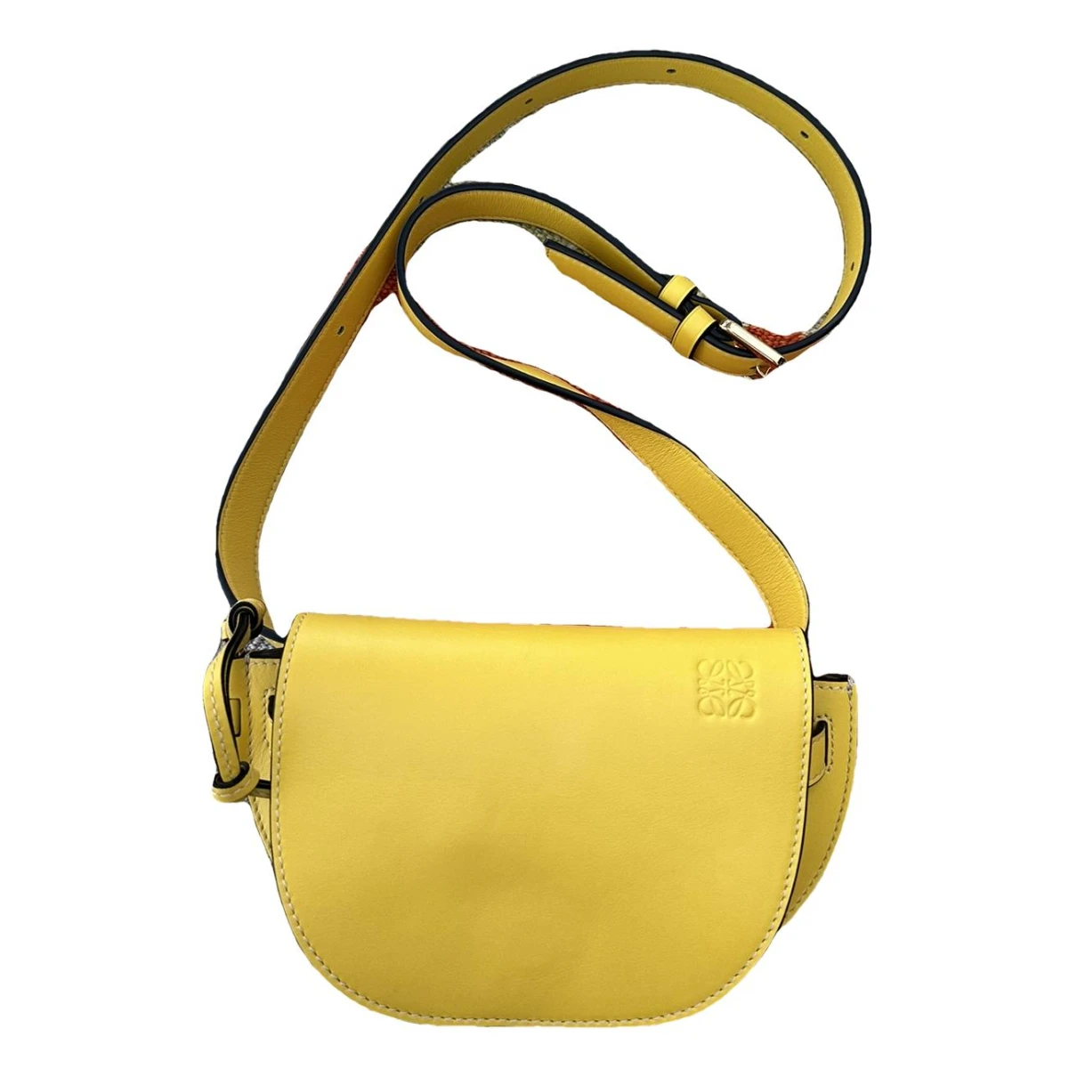 Pre-owned Loewe Gate Leather Crossbody Bag In Yellow