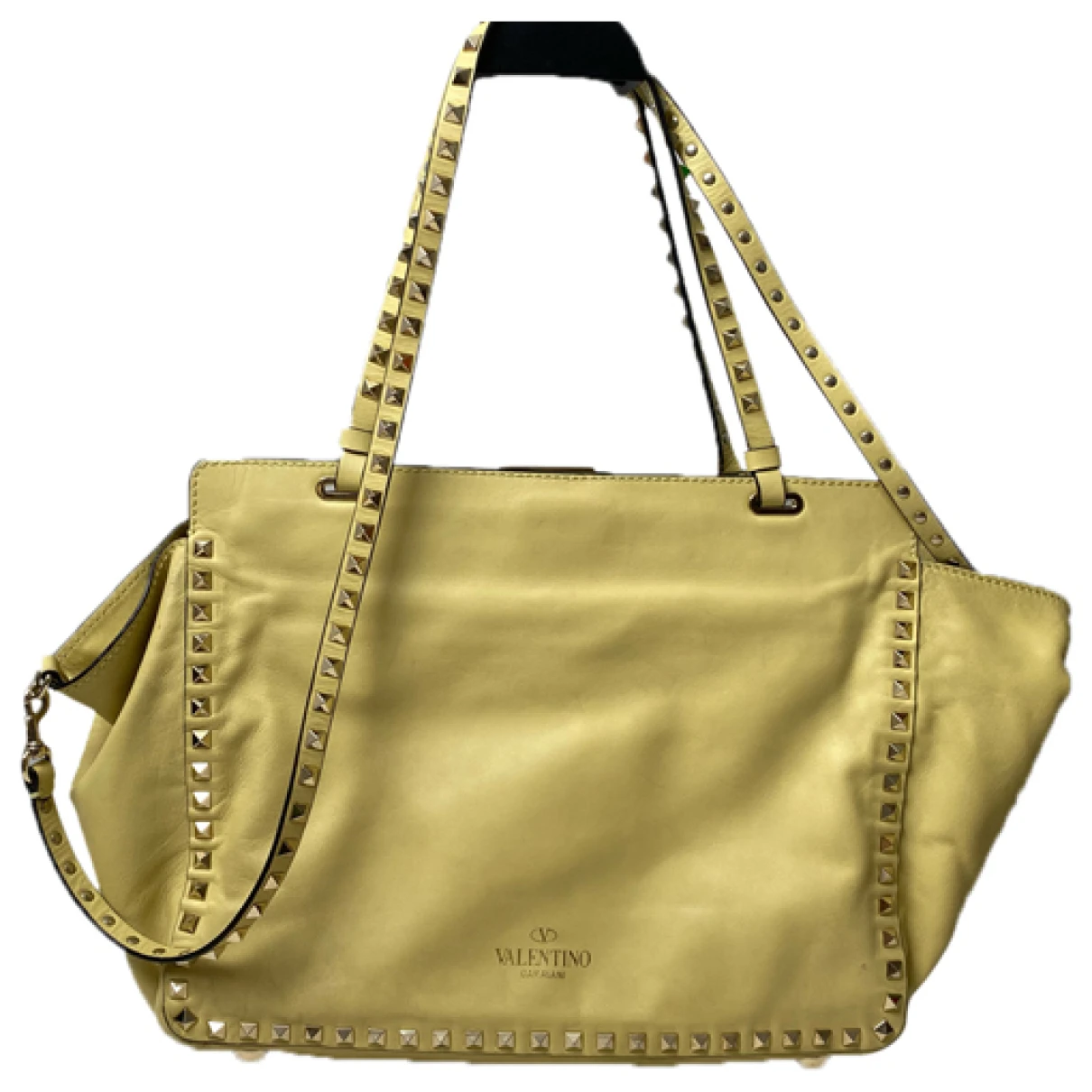 Pre-owned Valentino Garavani Leather Handbag In Yellow