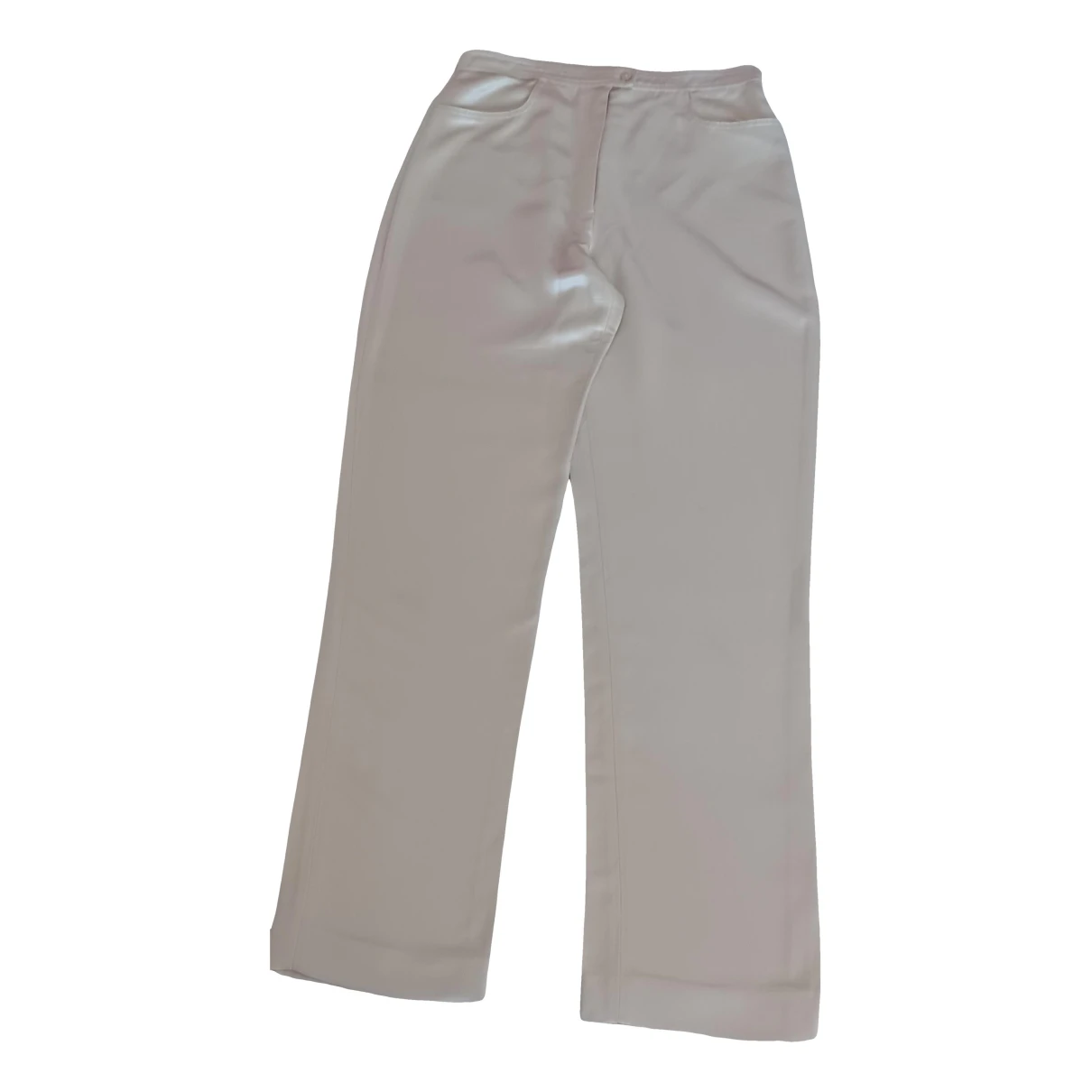 Pre-owned Blumarine Silk Straight Pants In White
