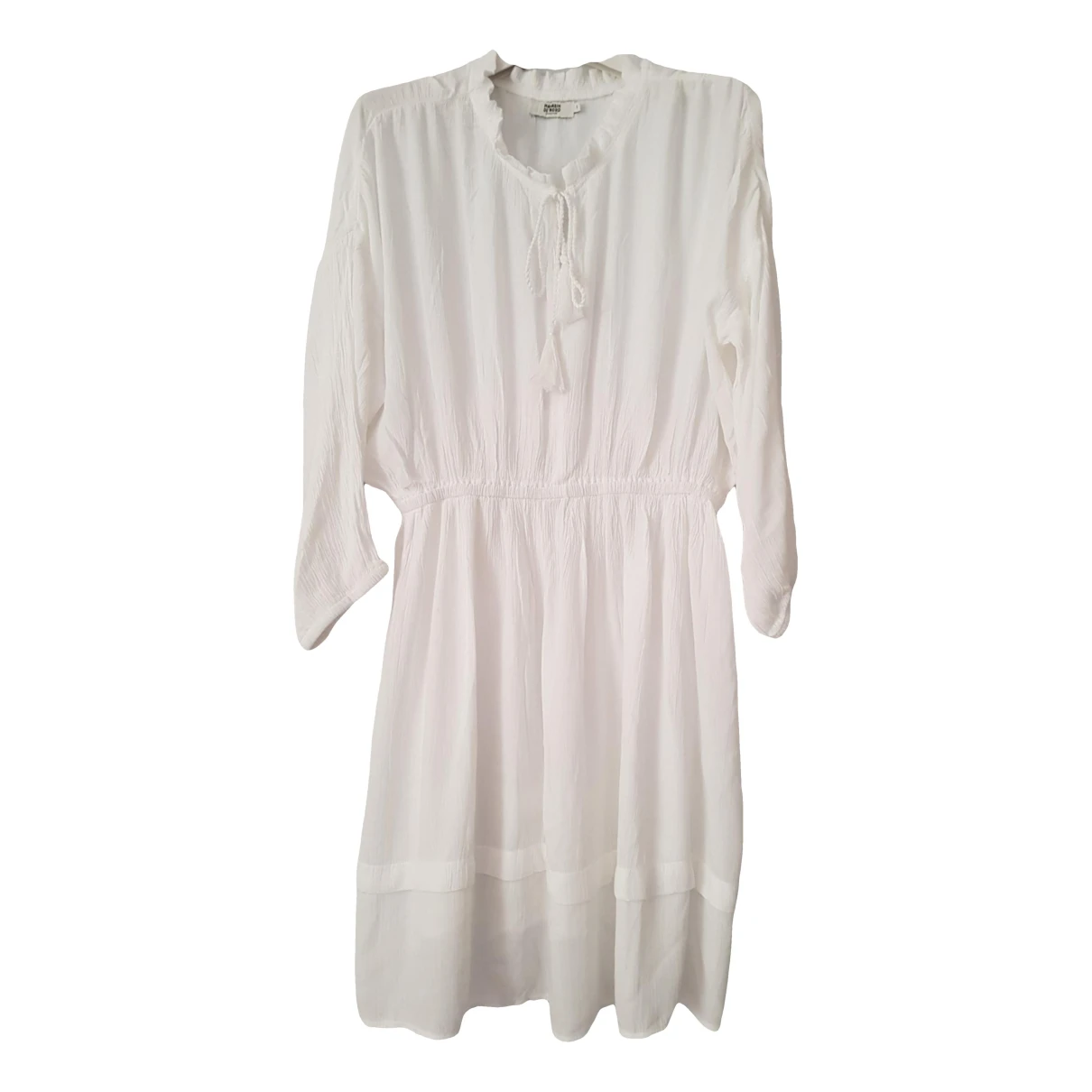 Pre-owned Notes Du Nord Mid-length Dress In White
