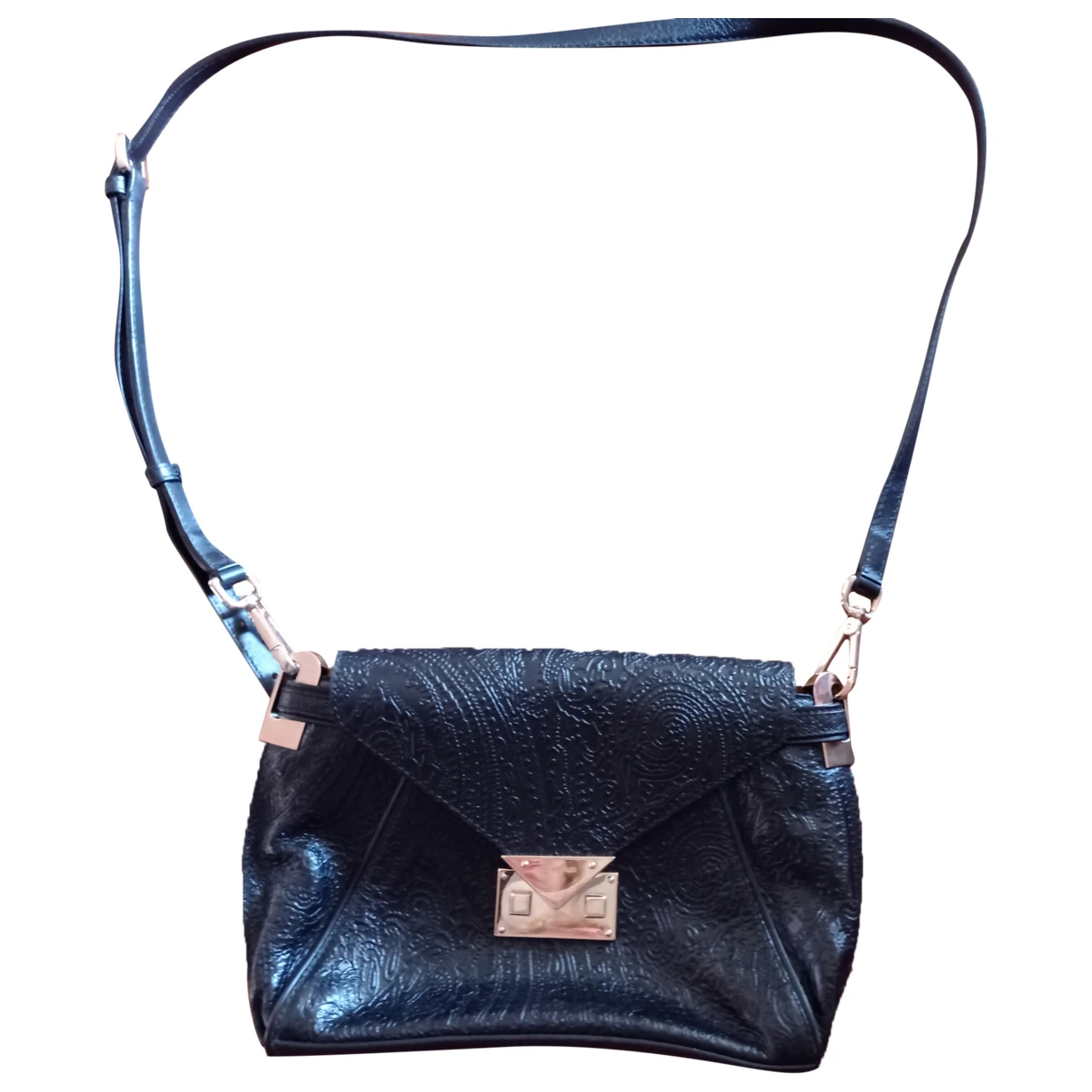 Pre-owned Etro Leather Crossbody Bag In Black