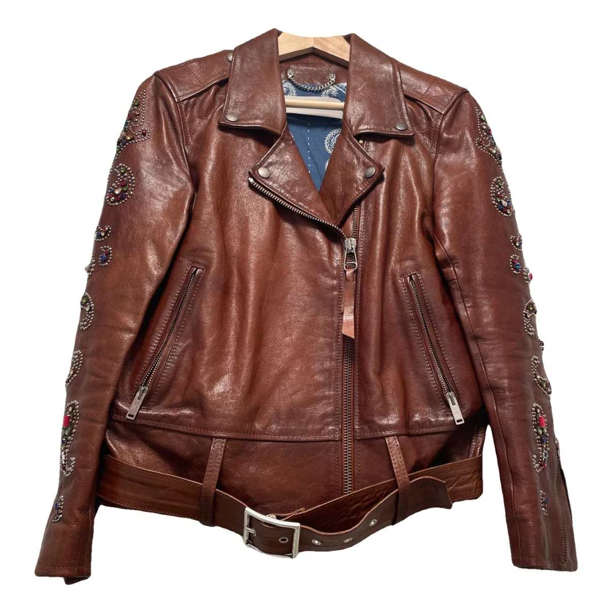 Pre-owned Golden Goose Leather Jacket In Brown