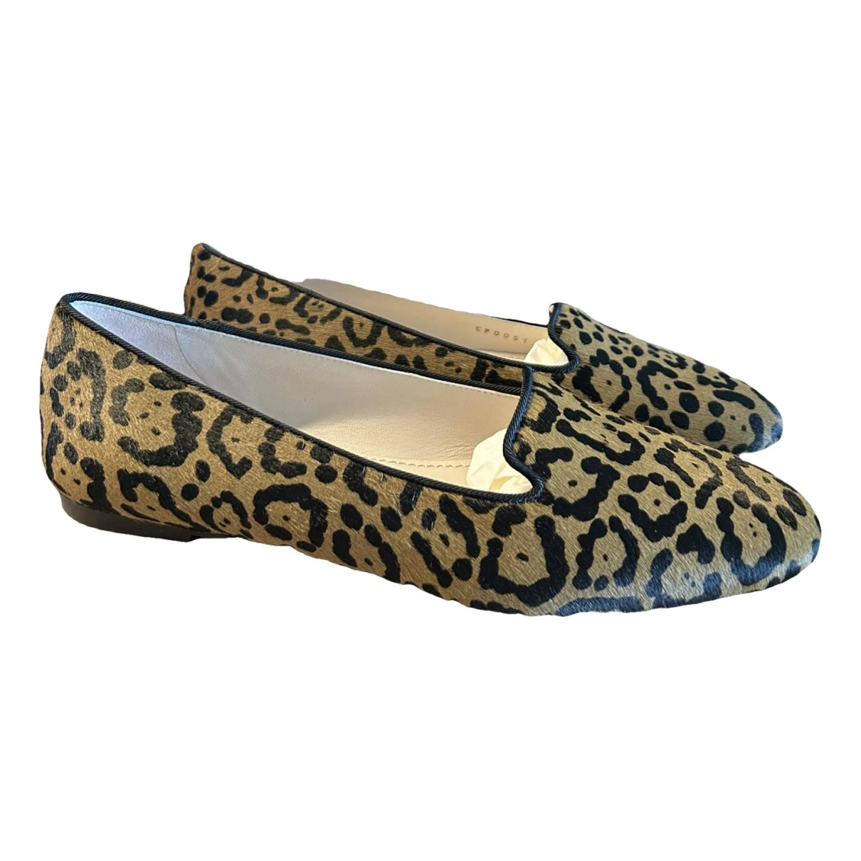 Pre-owned Dolce & Gabbana Pony-style Calfskin Ballet Flats In Brown
