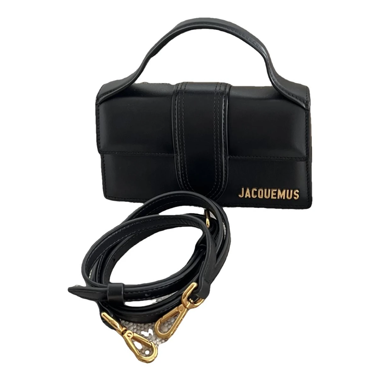 Pre-owned Jacquemus Le Bambino Leather Handbag In Black