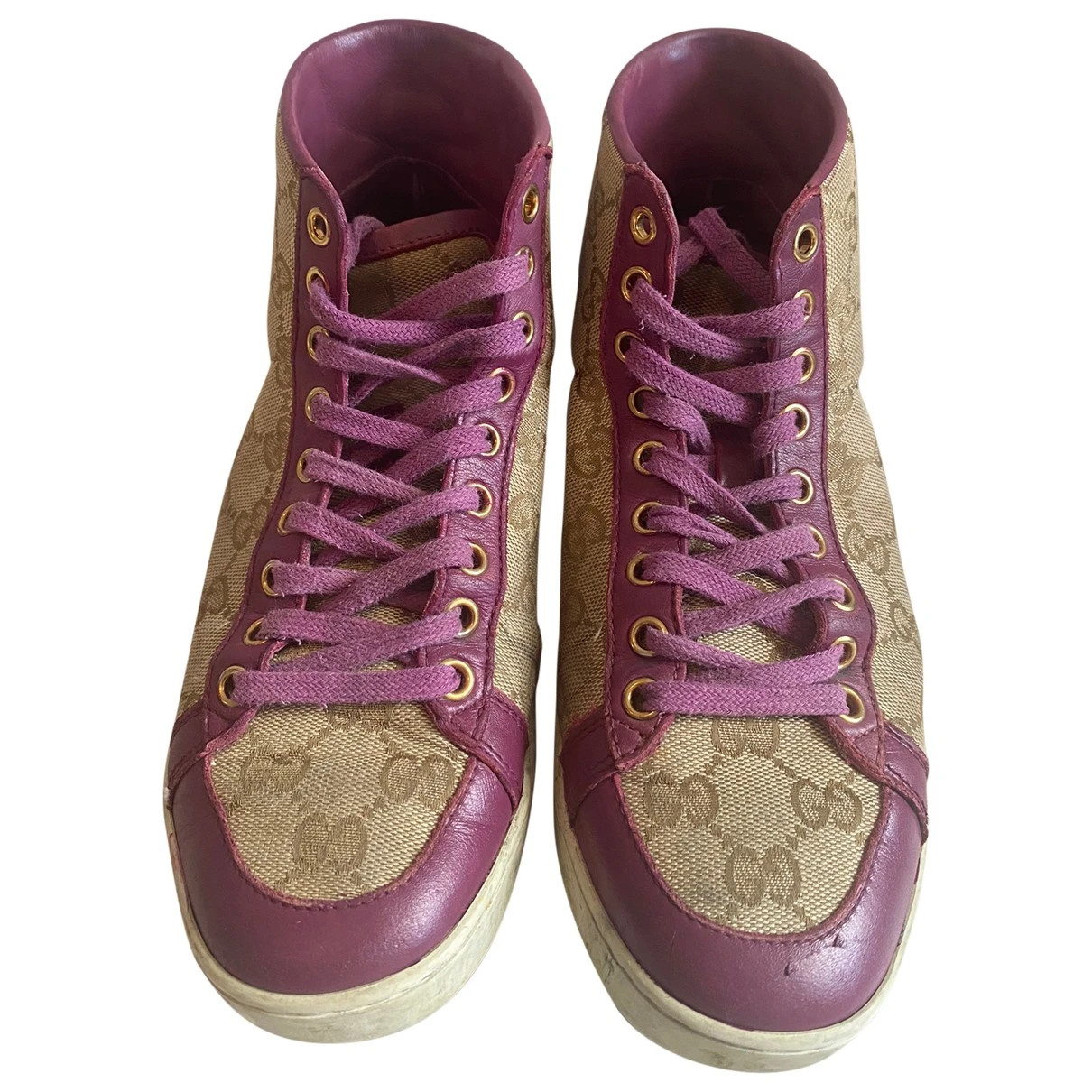 Pre-owned Gucci Cloth Trainers In Pink