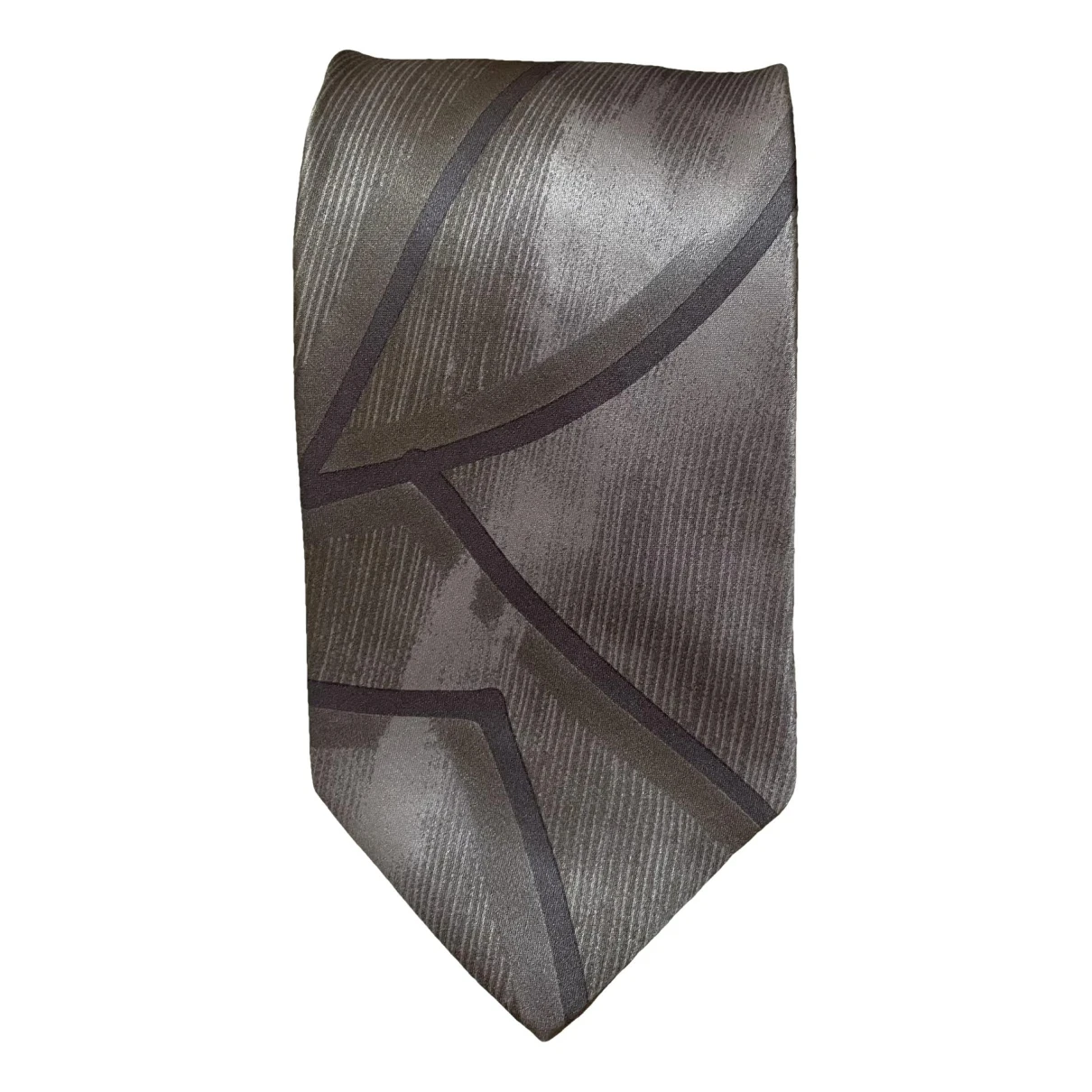 Pre-owned Giorgio Armani Silk Tie In Silver