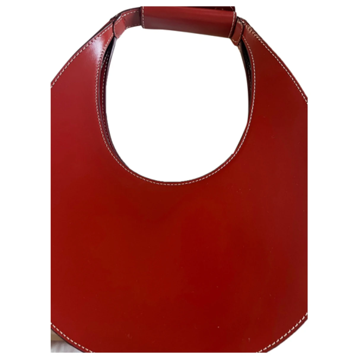 Pre-owned Staud Moon Leather Bag In Red