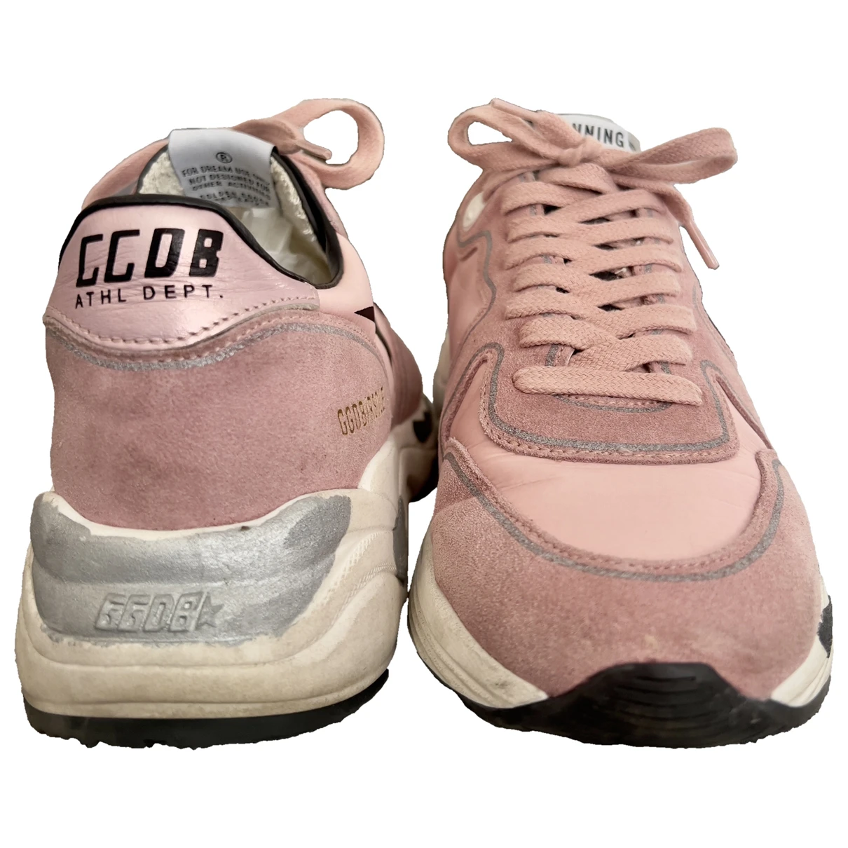 Pre-owned Golden Goose Running Leather Trainers In Pink