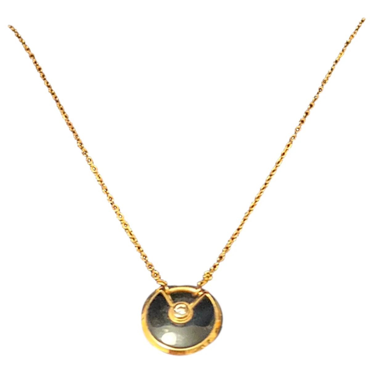 Pre-owned Cartier Amulette Pink Gold Necklace In Black