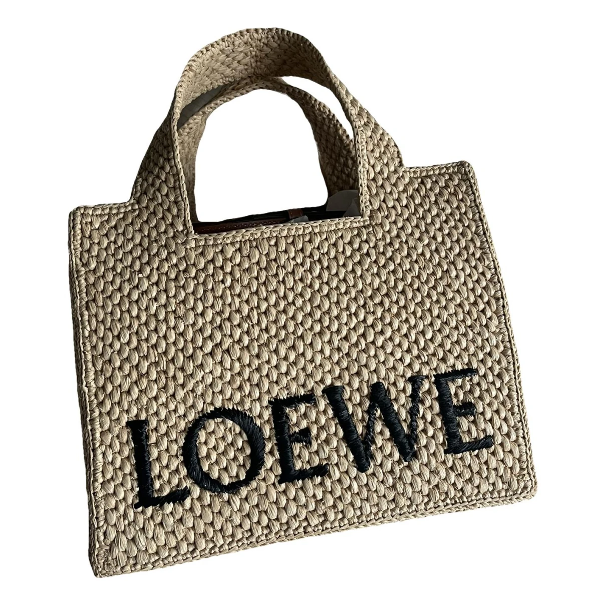 Pre-owned Loewe Font Crossbody Bag In Beige