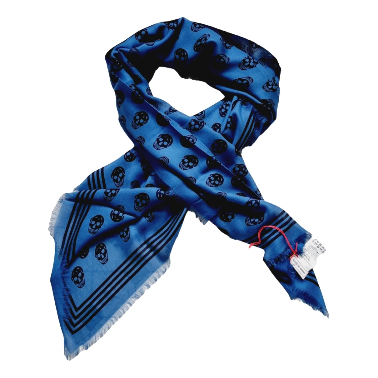 Pre-owned Alexander Mcqueen Scarf In Blue