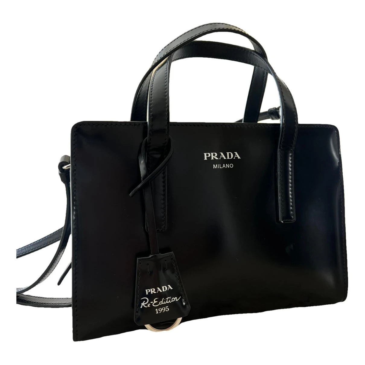 Pre-owned Prada Re-edition 1995 Leather Handbag In Black