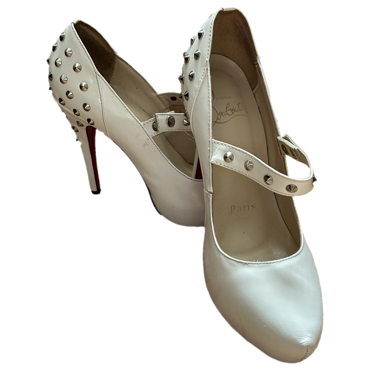 Pre-owned Christian Louboutin Patent Leather Heels In White