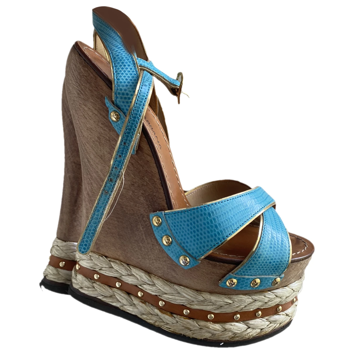 Pre-owned Dolce & Gabbana Leather Mules & Clogs In Turquoise