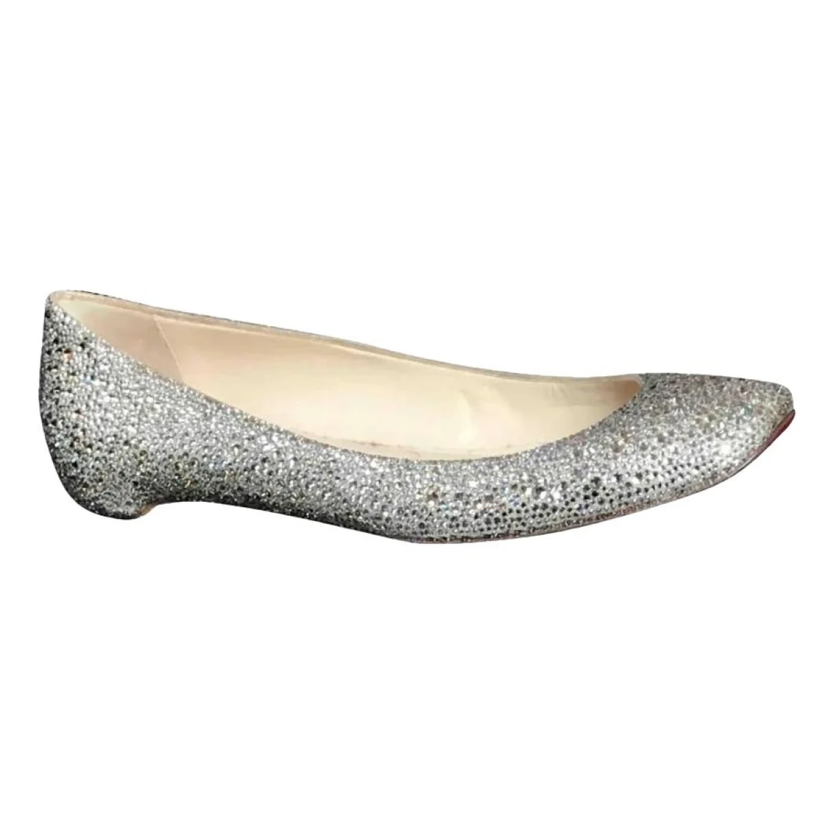 Pre-owned Christian Louboutin Leather Ballet Flats In Gold