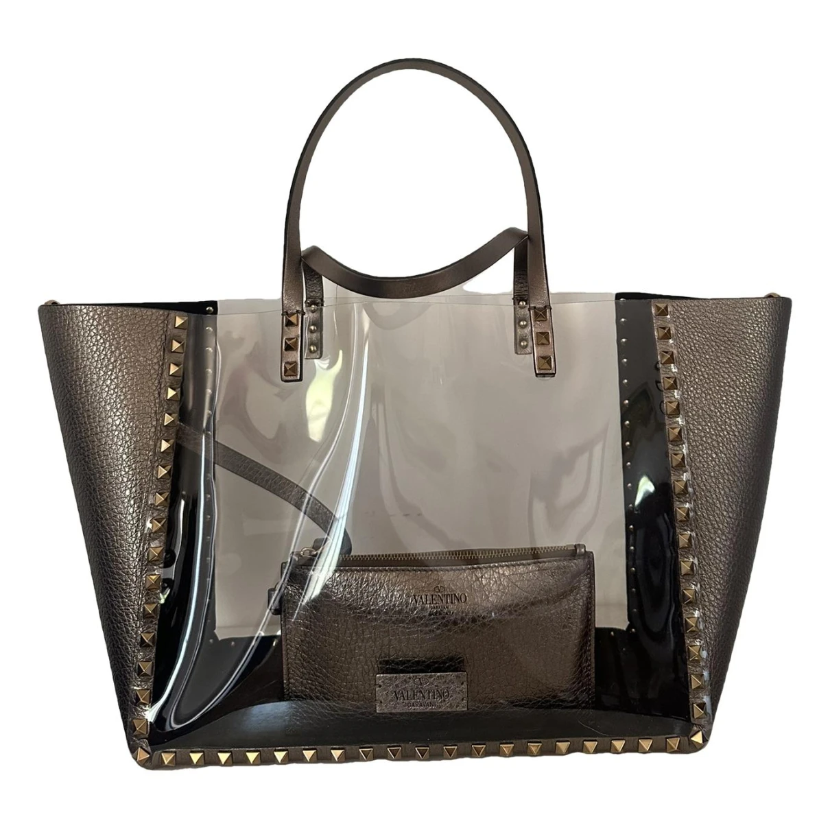 Pre-owned Valentino Garavani Rockstud Leather Tote In Other