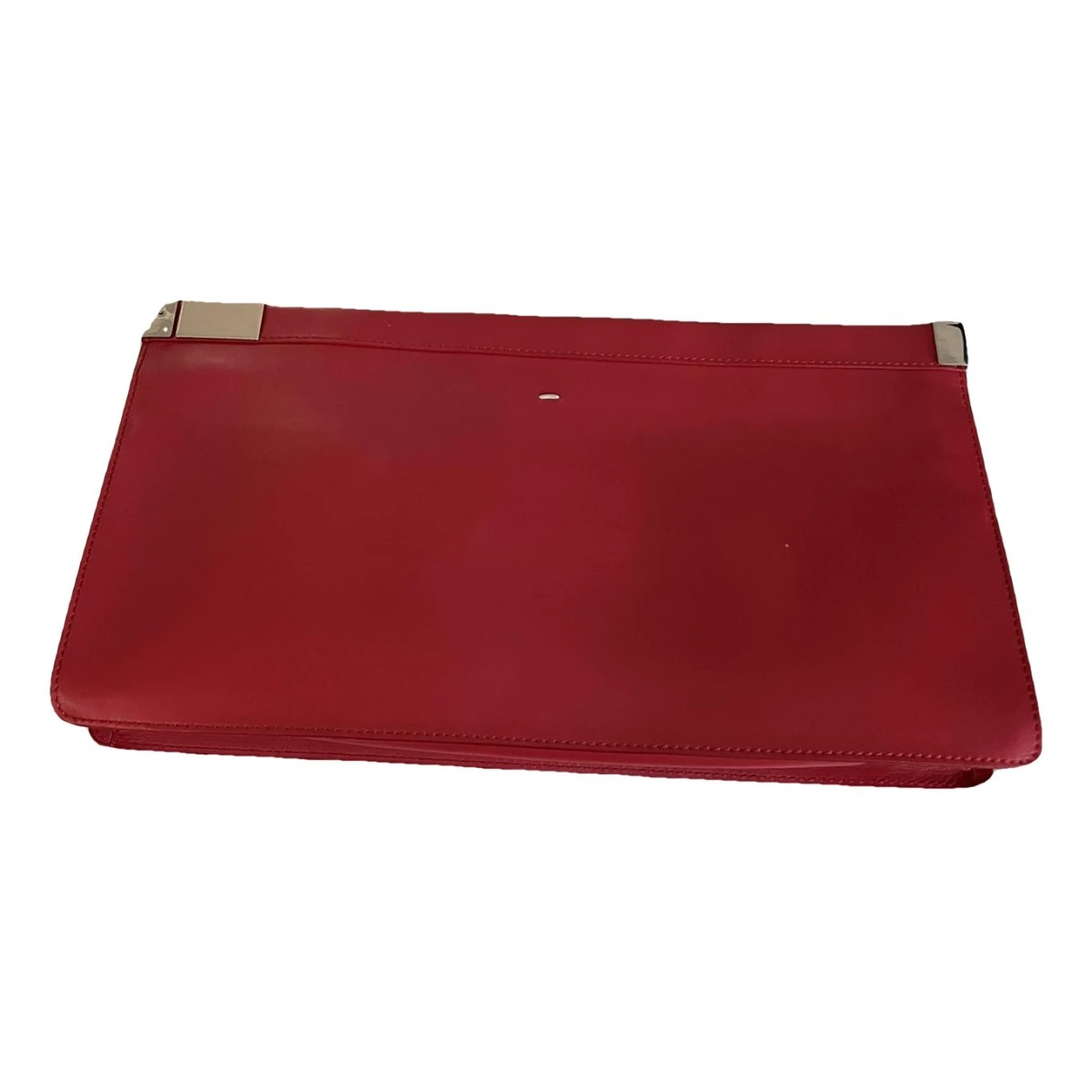 Pre-owned Maison Margiela Leather Clutch Bag In Red