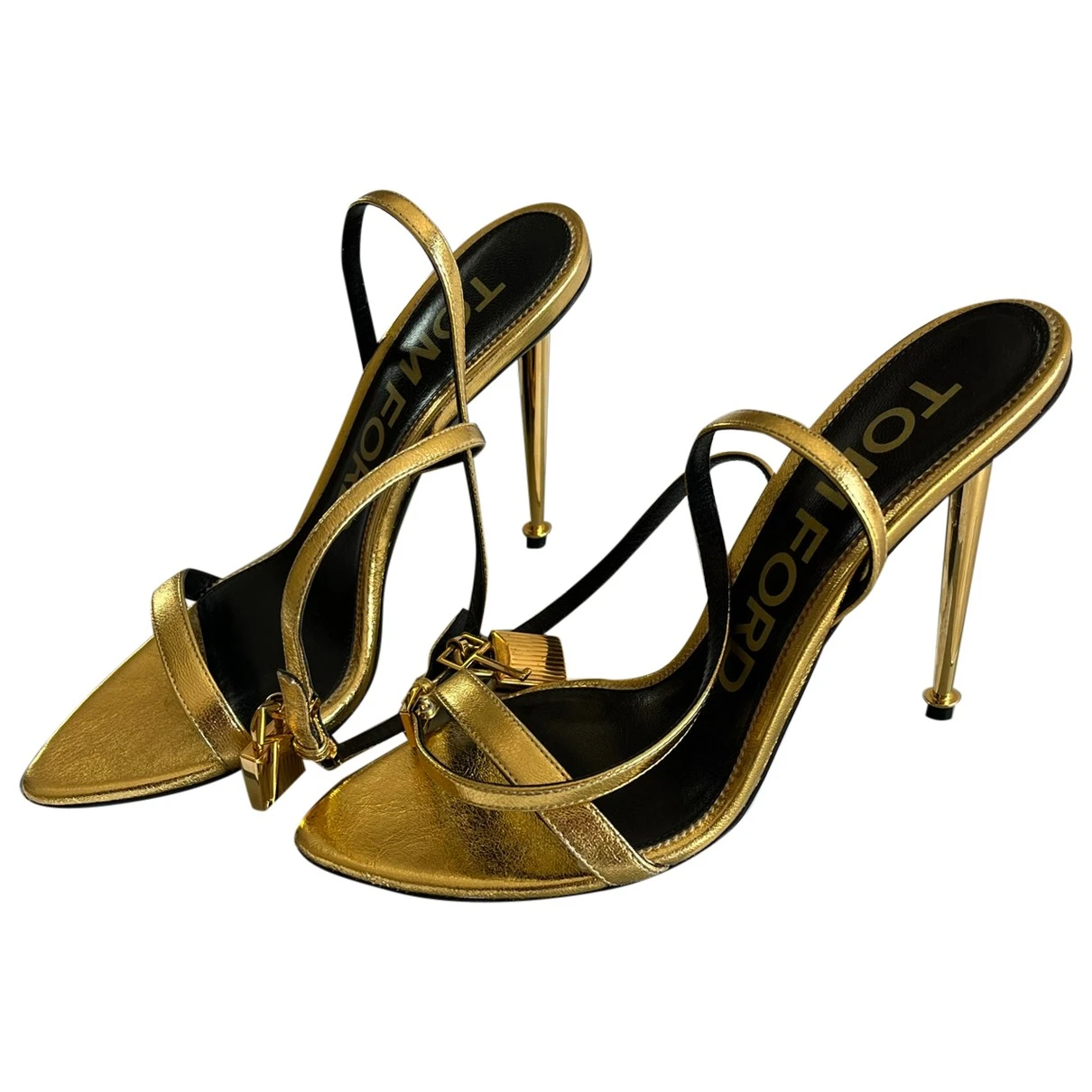 Pre-owned Tom Ford Leather Heels In Gold