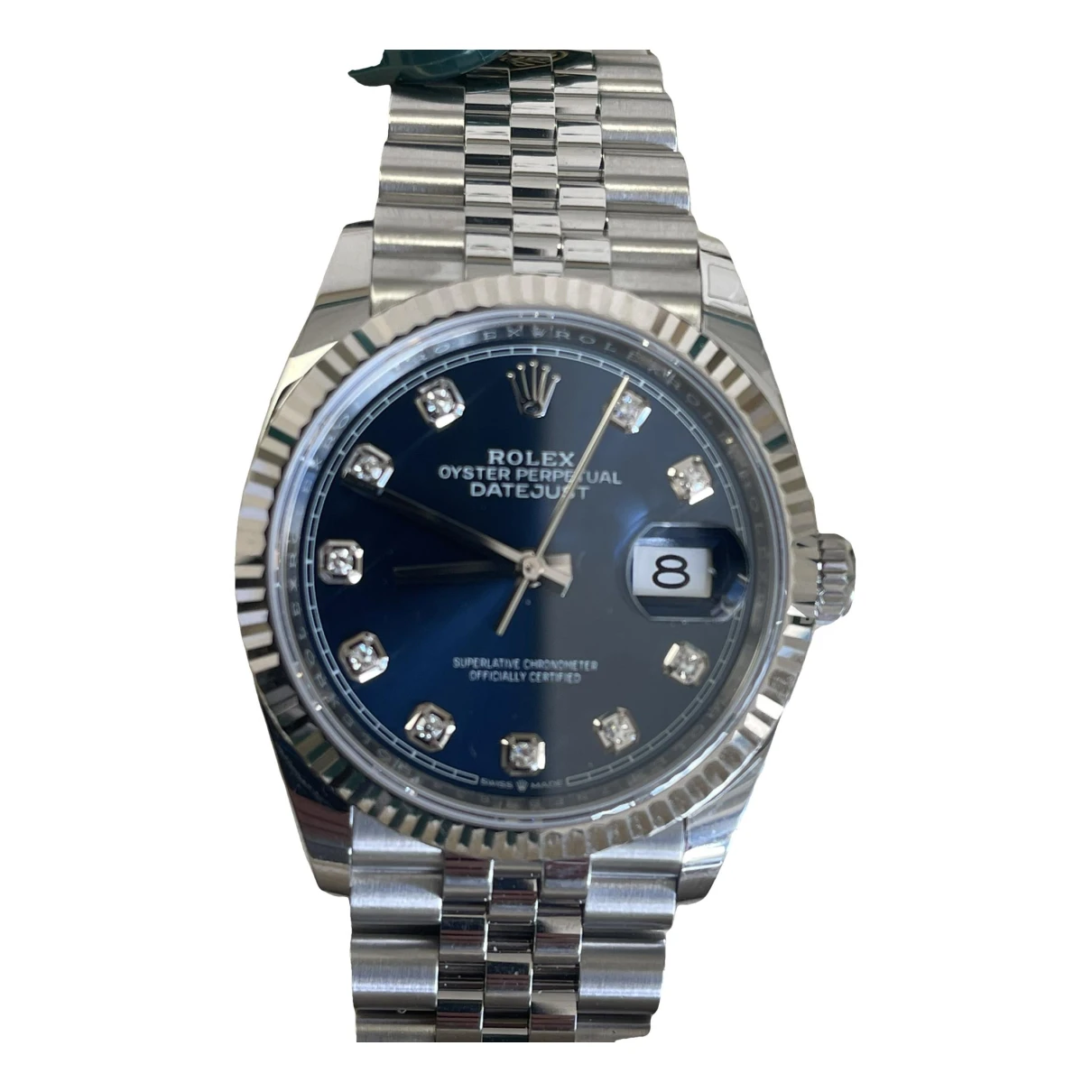 Pre-owned Rolex Datejust 36mm Watch In Blue