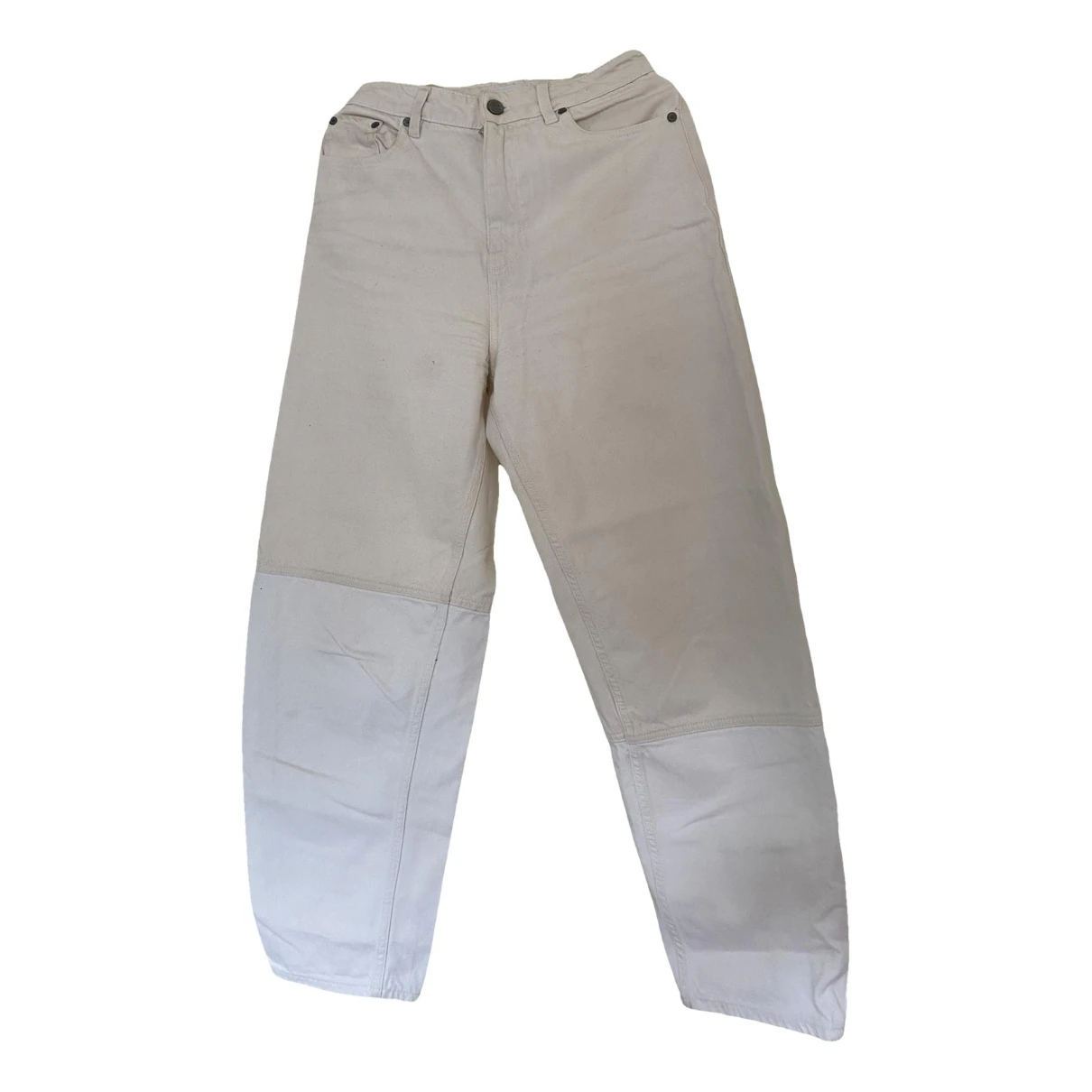 Pre-owned Ganni Large Jeans In Ecru