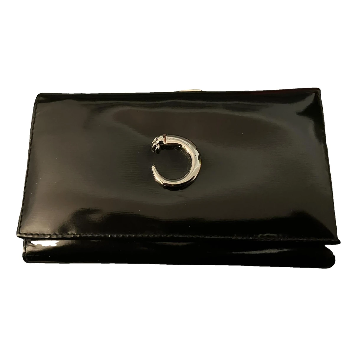 Pre-owned Cartier Patent Leather Purse In Black