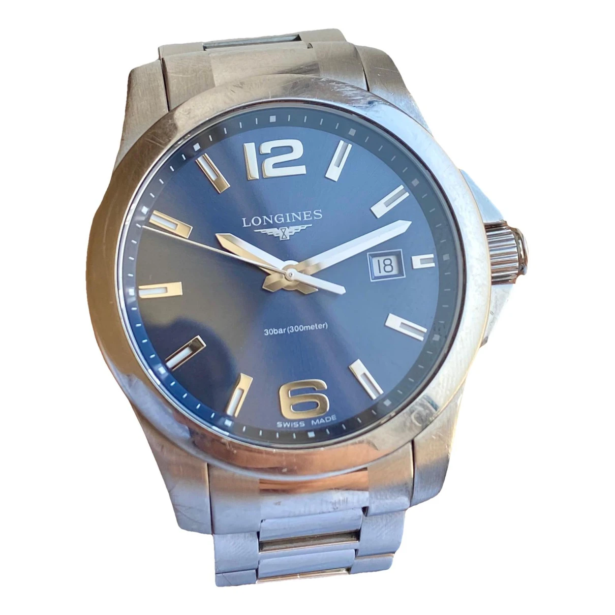 Pre-owned Longines Conquest Watch In Blue