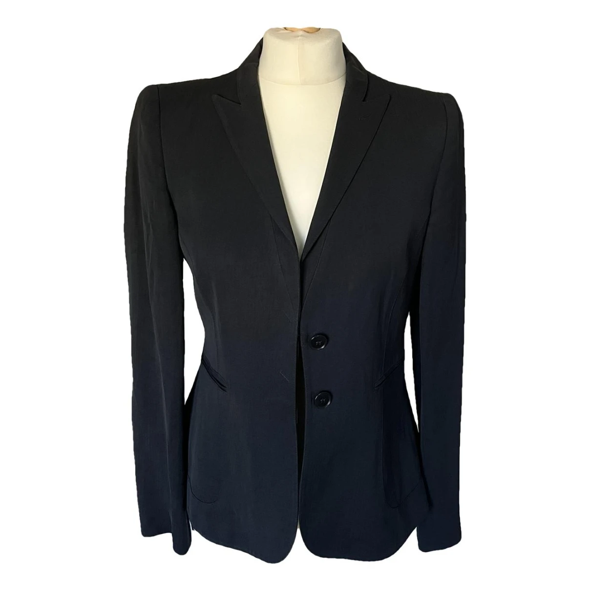 Pre-owned Emporio Armani Linen Suit Jacket In Navy