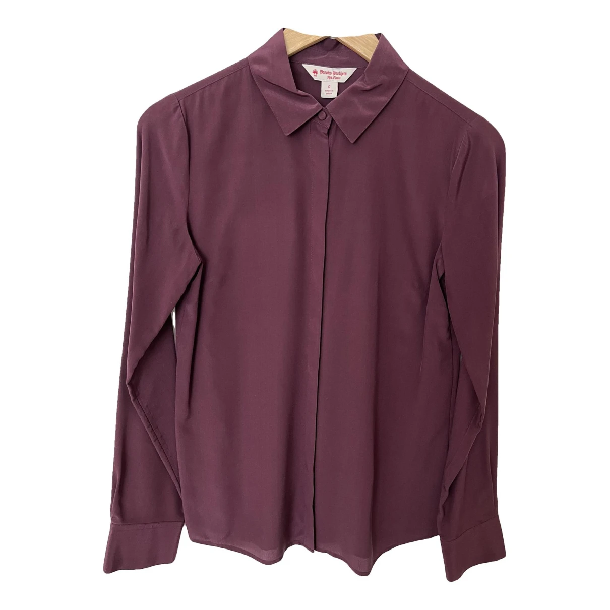 Pre-owned Brooks Brothers Silk Shirt In Burgundy