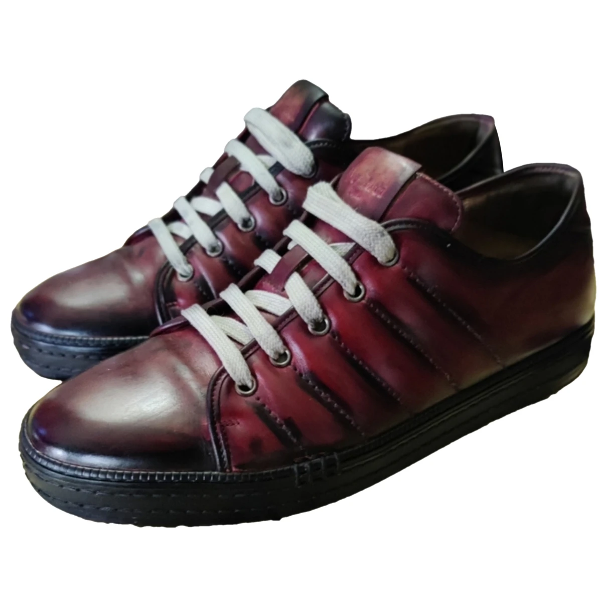 Pre-owned Berluti Leather Low Trainers In Brown