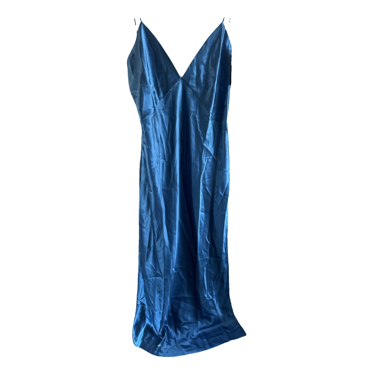 Pre-owned Olivia Von Halle Silk Maxi Dress In Blue