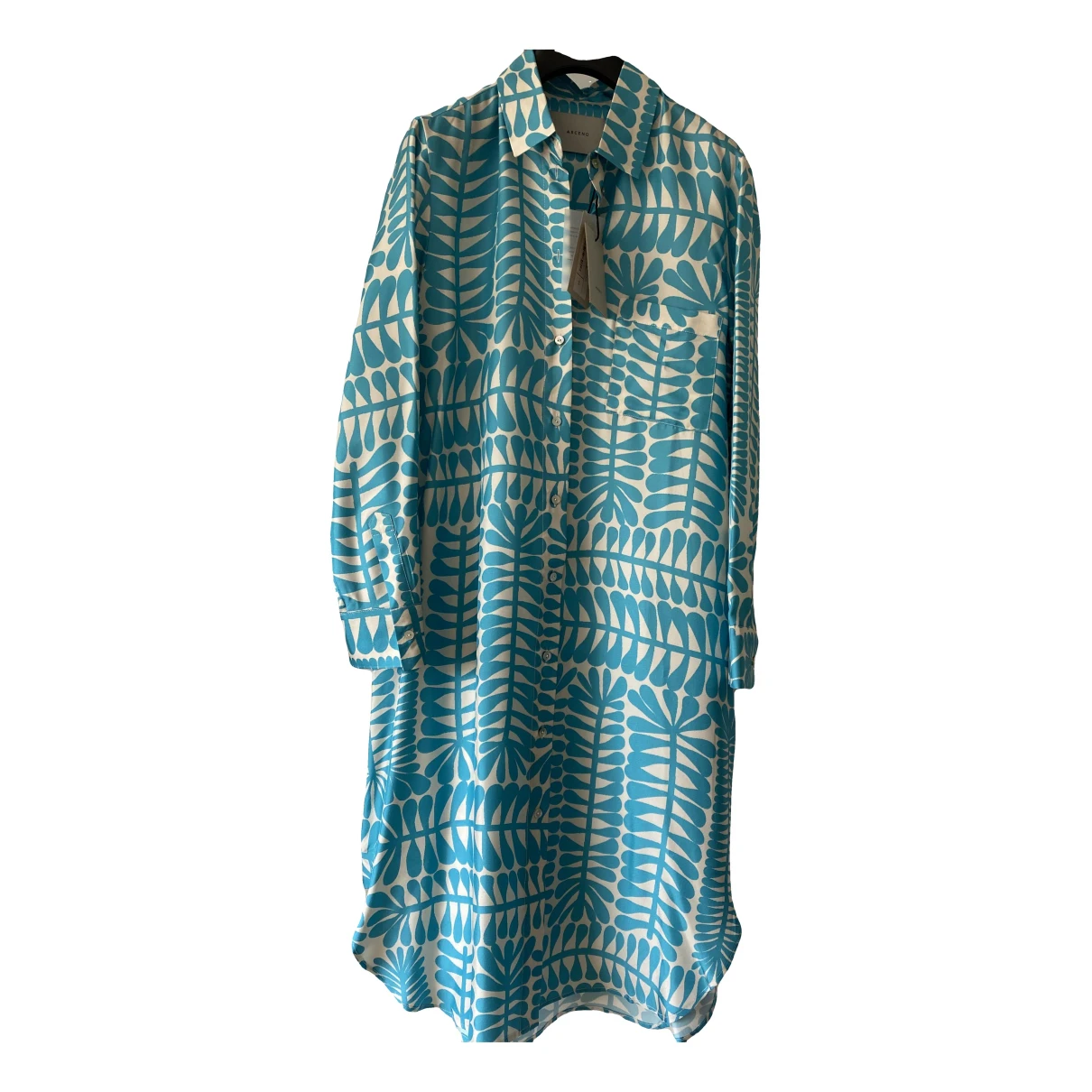 Pre-owned Asceno Silk Mid-length Dress In Blue