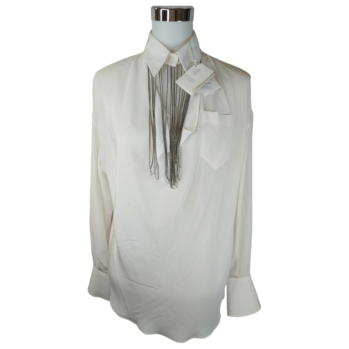 Pre-owned Brunello Cucinelli Silk Blouse In White