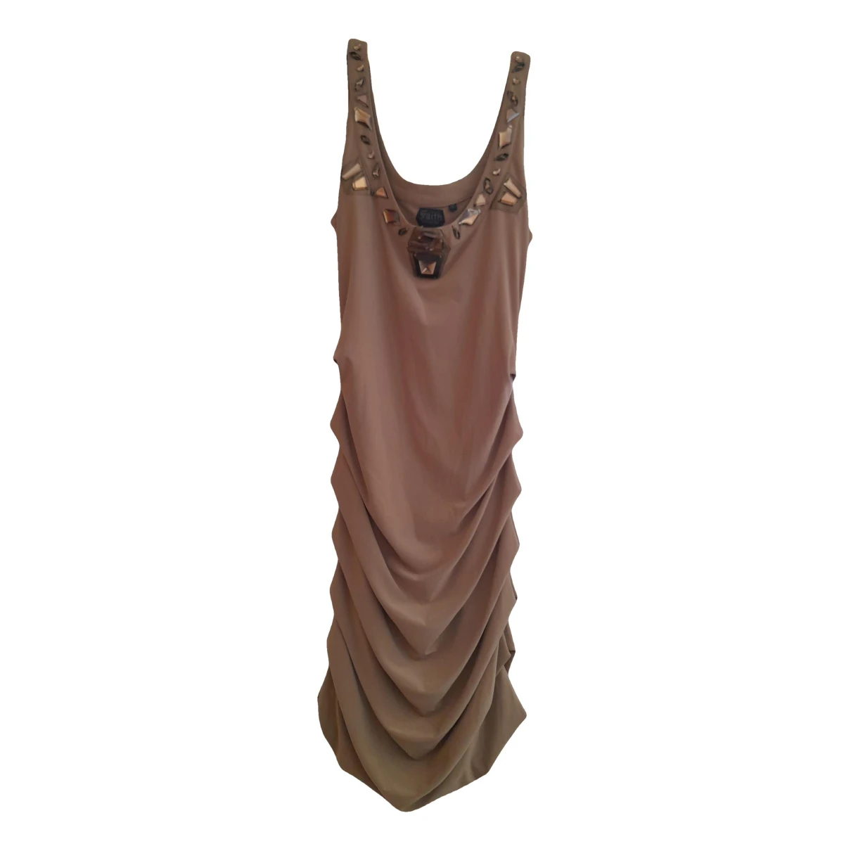 Pre-owned Faith Connexion Mid-length Dress In Camel