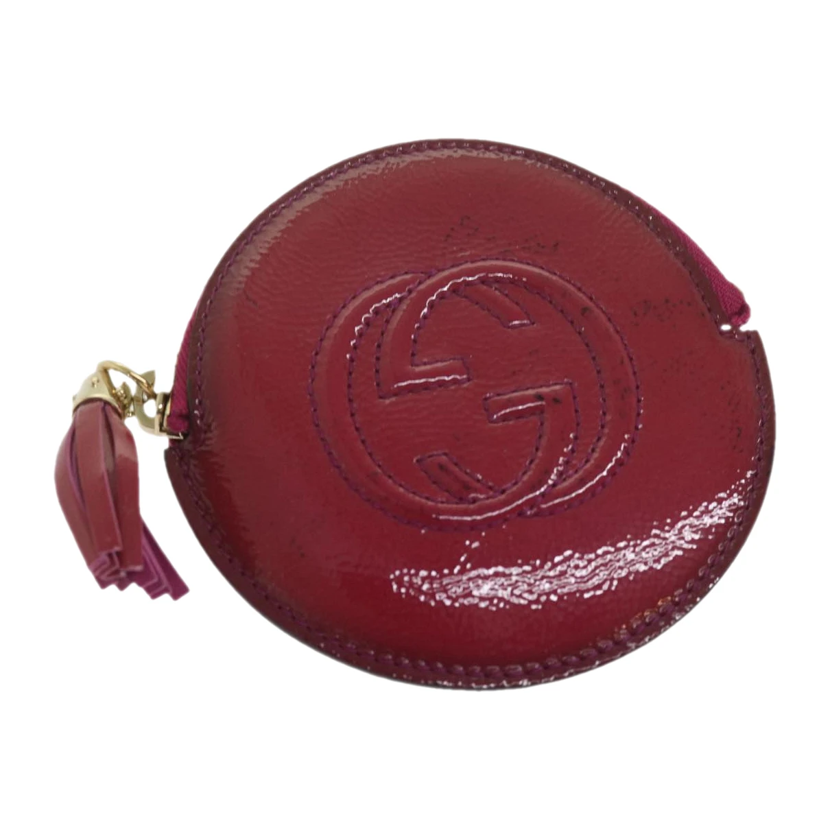Pre-owned Gucci Patent Leather Wallet In Red