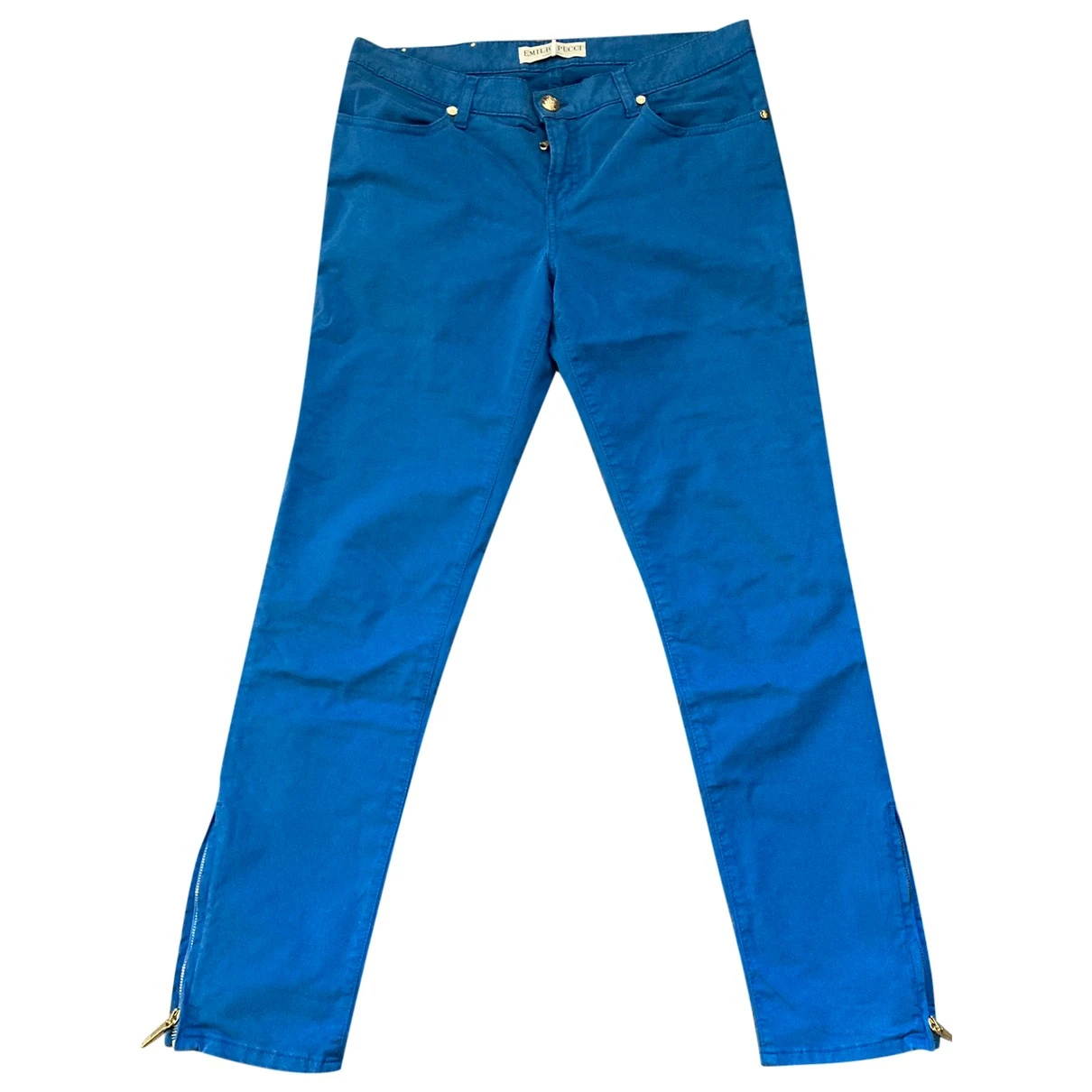 Pre-owned Emilio Pucci Slim Pants In Blue