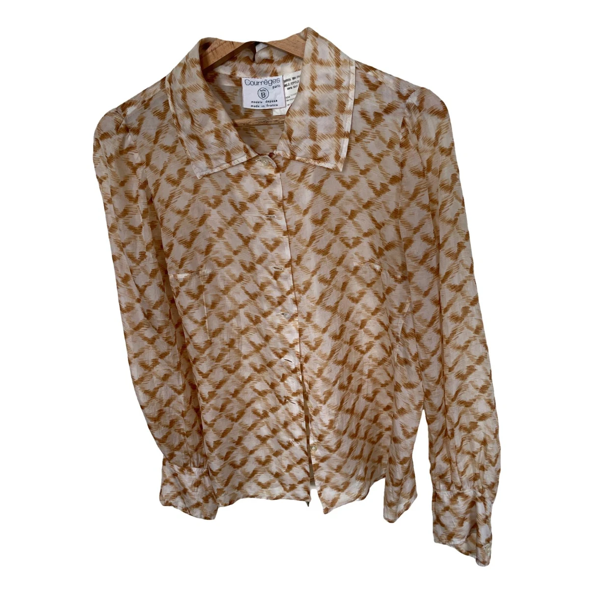 Pre-owned Courrèges Silk Blouse In Beige