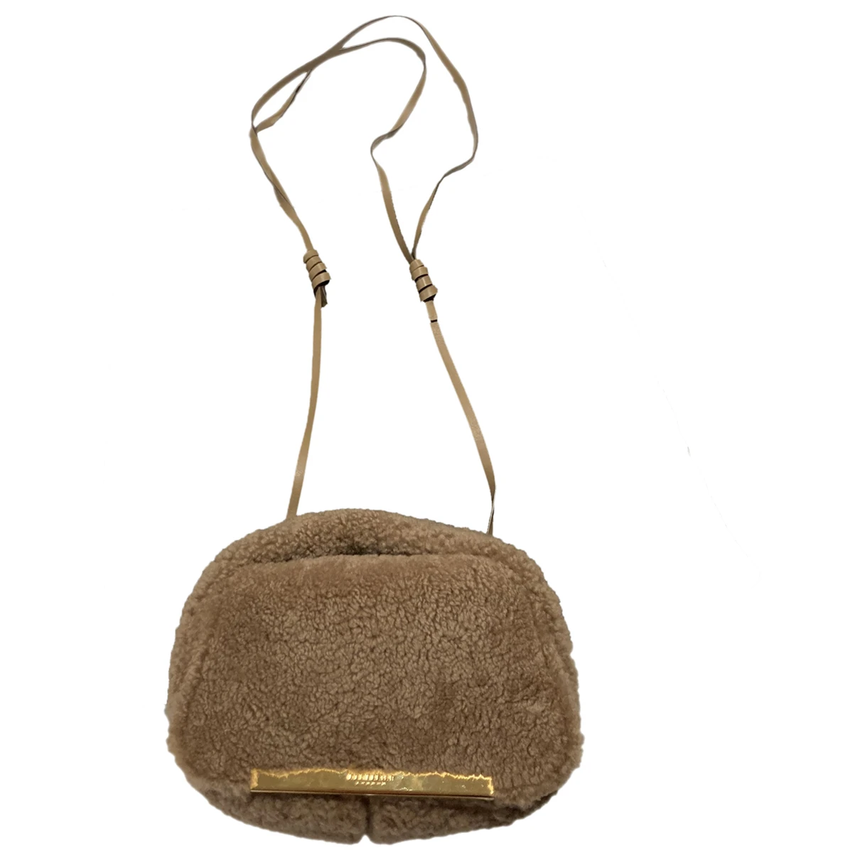 Pre-owned Demellier Faux Fur Handbag In Camel